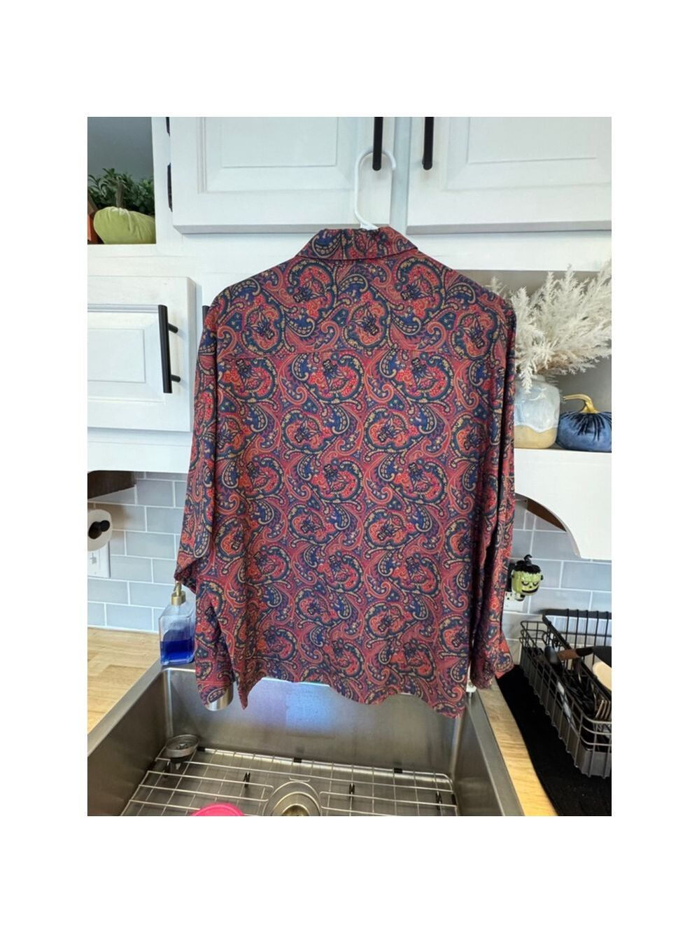 Vintage Izod paisley shirt size medium quality stitching 100% RayonHong Kong - Picture 13 of 15